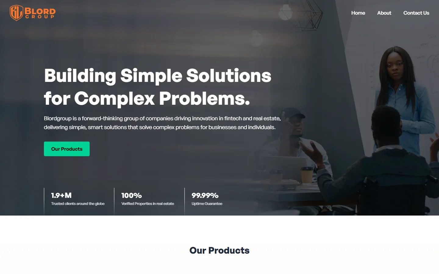 The blordgroup.ng home page on a desktop browser.